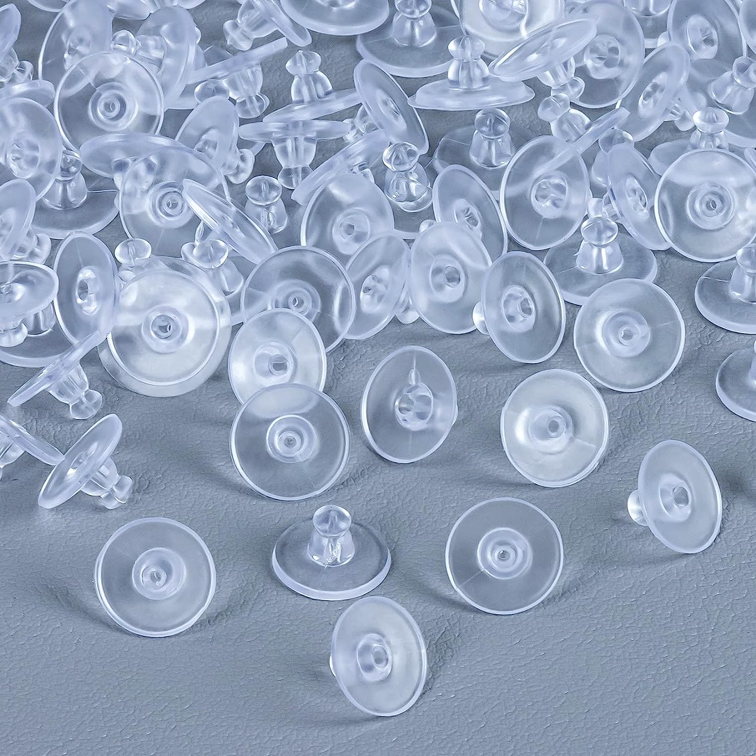 500 Pcs Back Earrings Rubber Earring Backs - Silicone Earring Backs Clear Plastic Rubber Earring Ear Safety Back Pads Bullet Clutch Stopper Replacement for Fish Hooks Earring Post Studs for Women